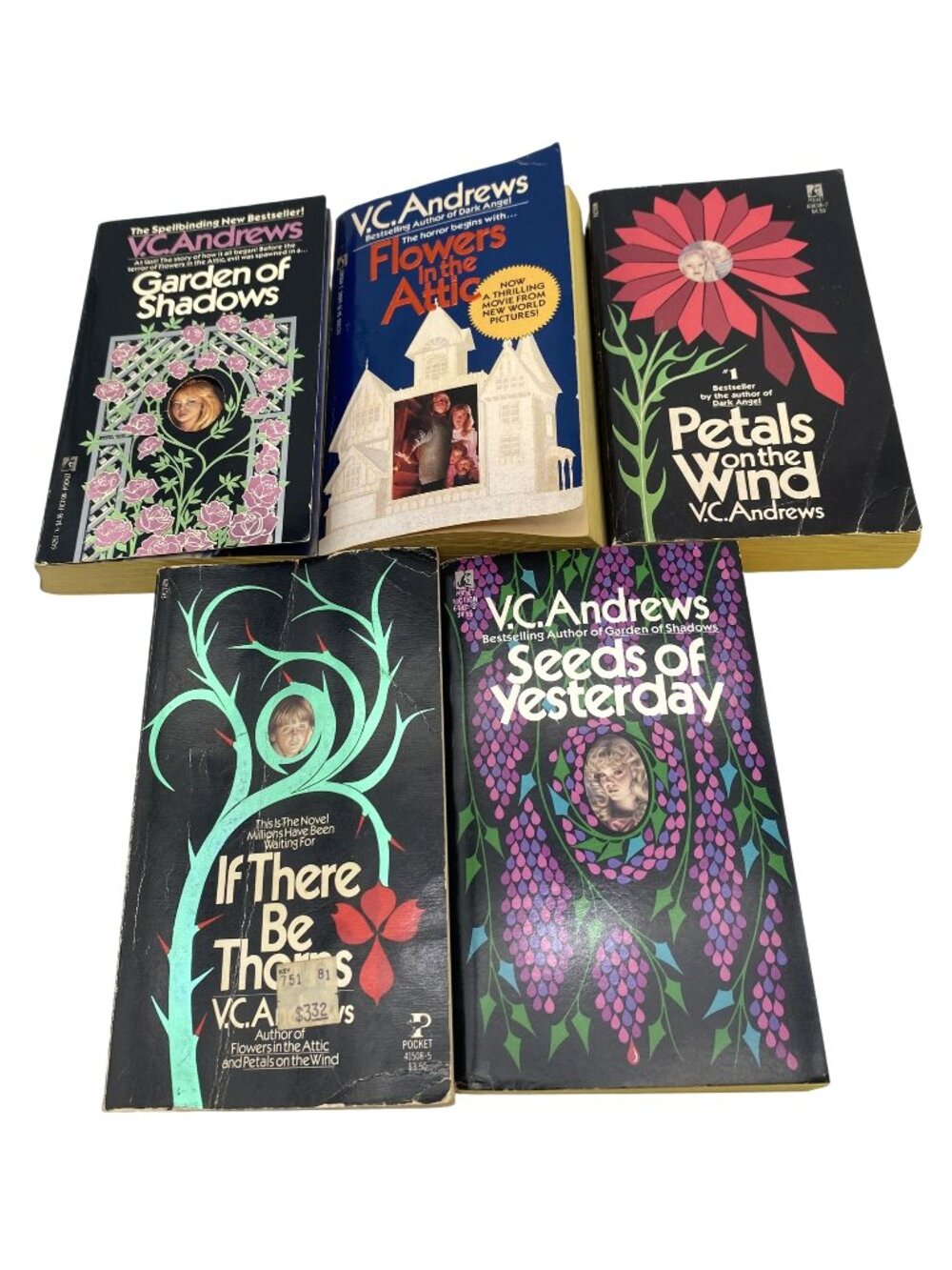 V.C. Andrews Flowers in the Attic Dollanganger Series 5 Book Lot Vintage FLAW